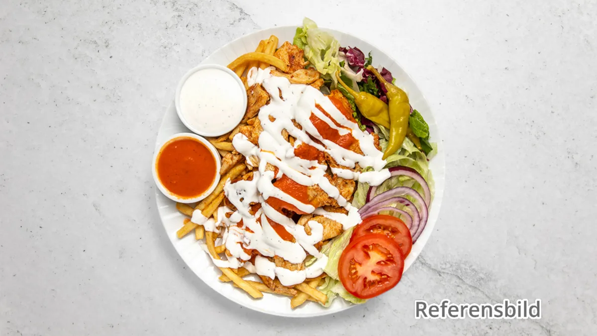 Kycklingkebabtallrik