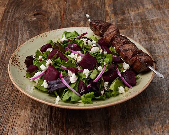 Beet and Goat Cheese Salad with Beef Tenderloin