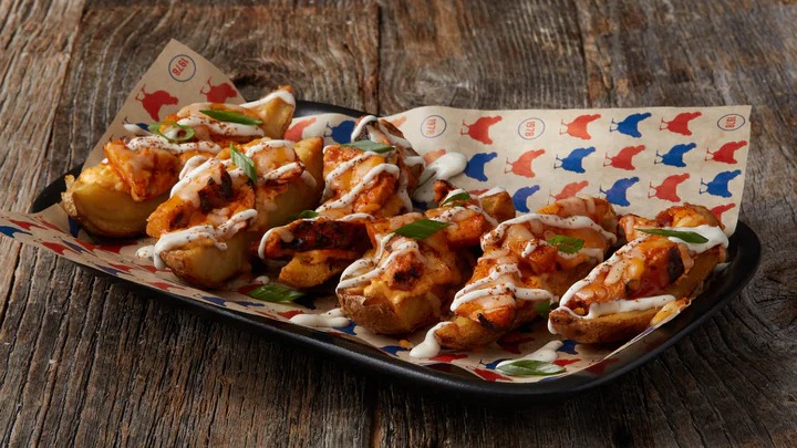 Buffalo Chicken Potato Skins