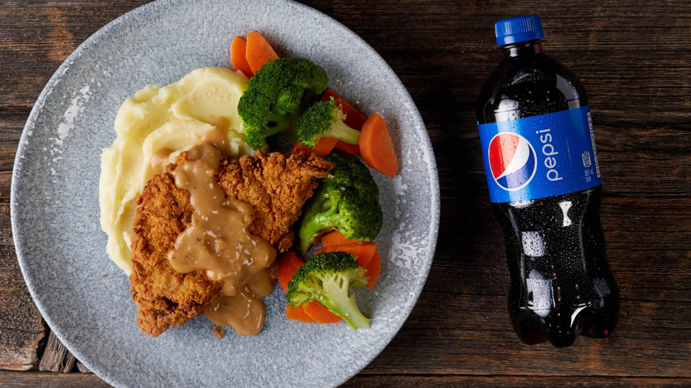 Chicken Fried Chicken and a Pop