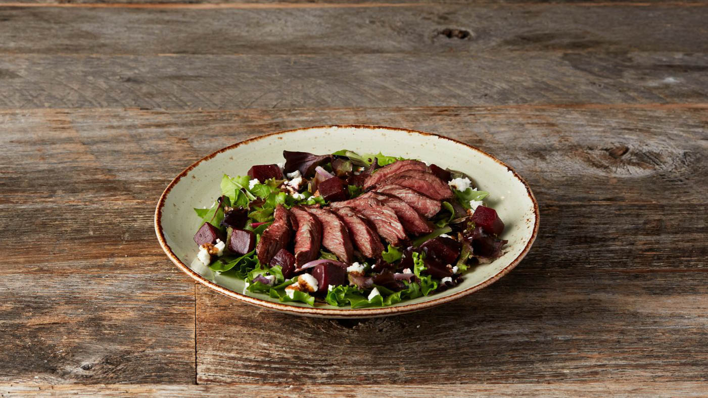 Steak, Beet and Goat Cheese Salad