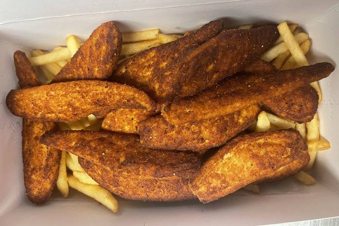 Boneless Hot Wings with Fries