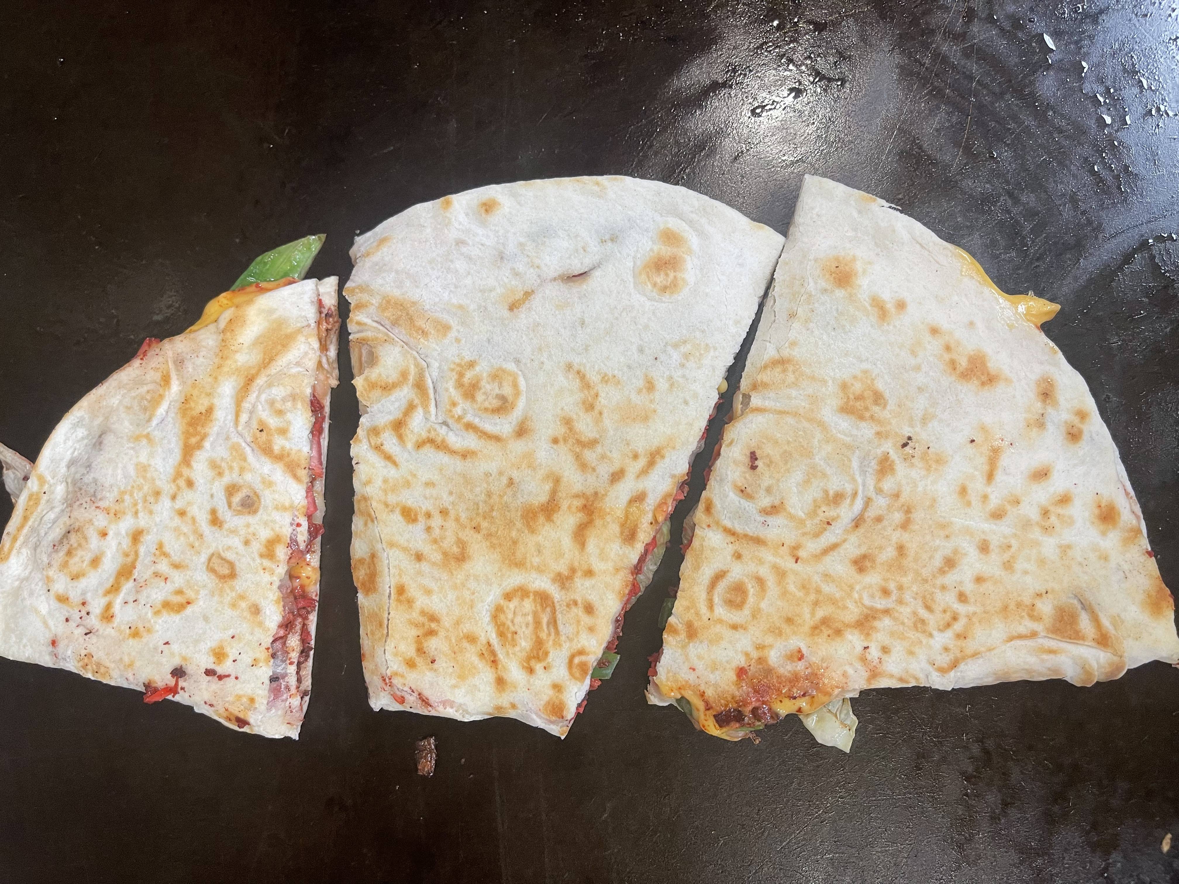 Chopped cheese quesadilla only