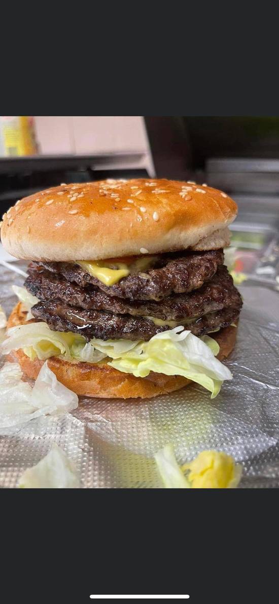 Double burger with ff and soda