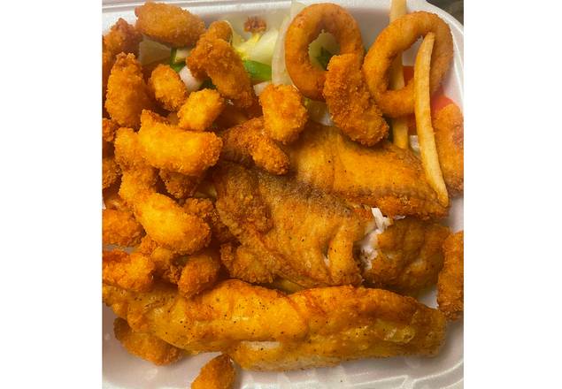 Fish and Shrimp Basket Dinner