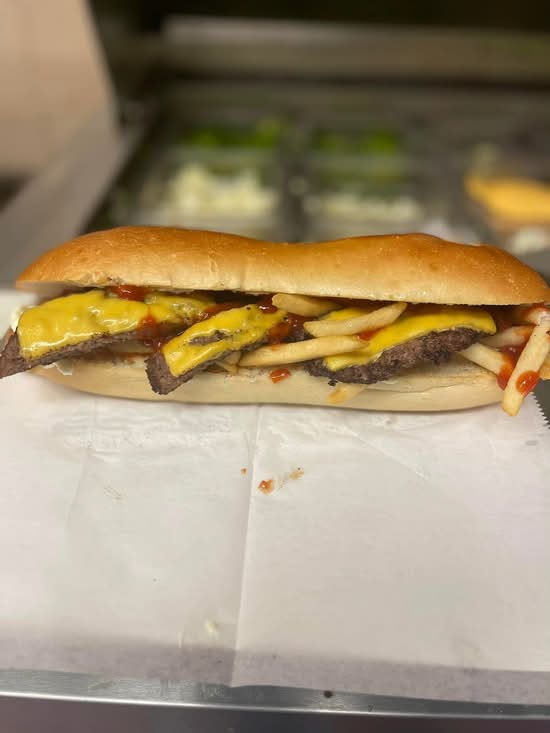 Italian cheese burger sub With Fries