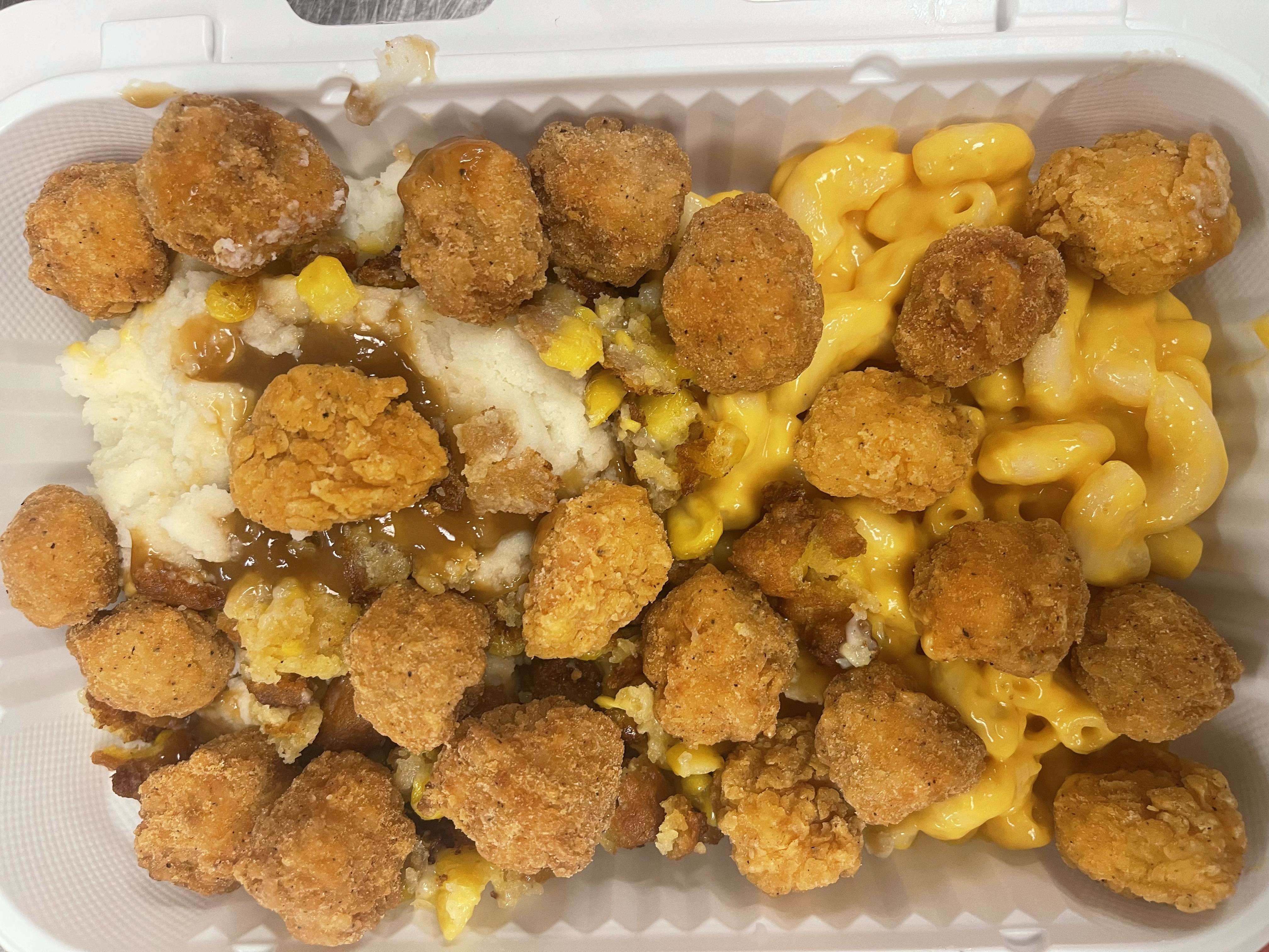 Popcorn chicken bowl