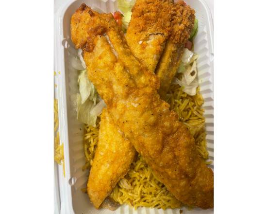 Whiting Fish Over Rice Platter (2 pcs)