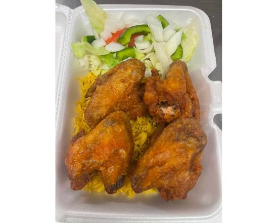 Whole Wings Over Rice Platter (4 pcs)