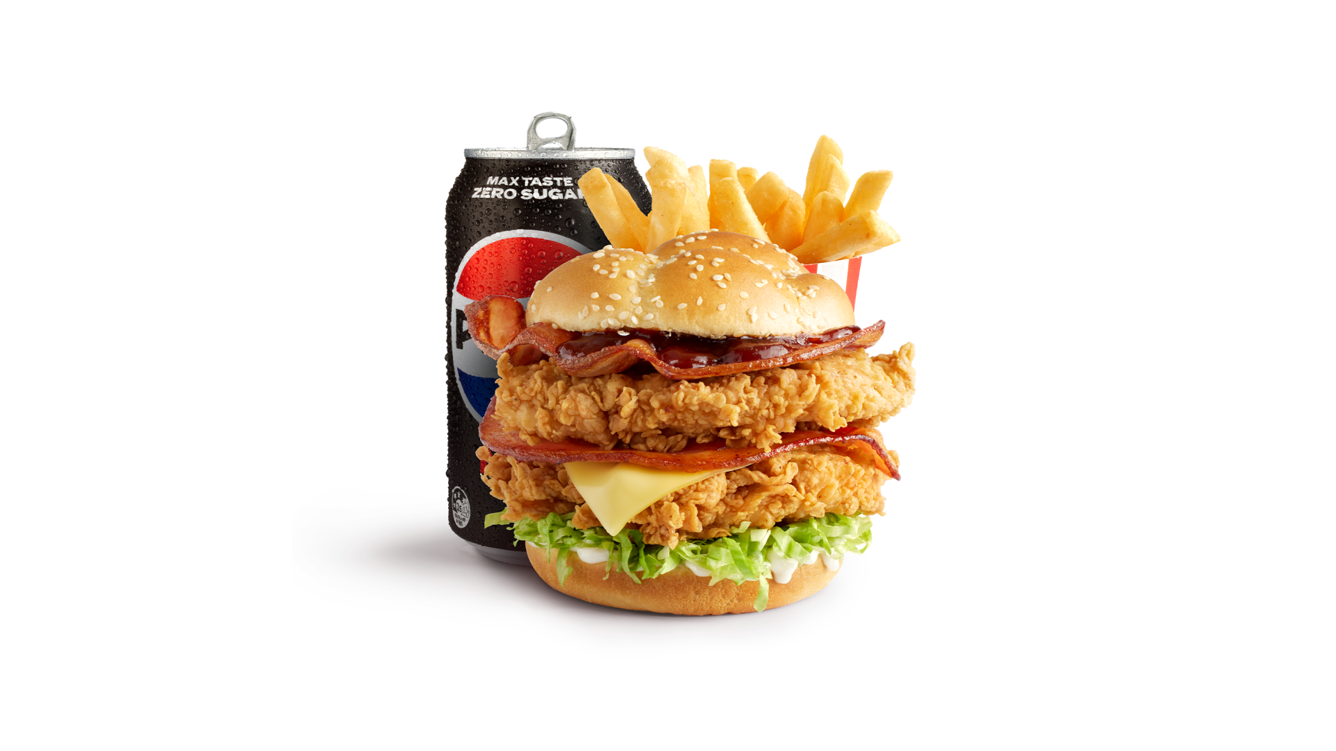 Original Crispy BBQ Bacon Stacker Burger Combo