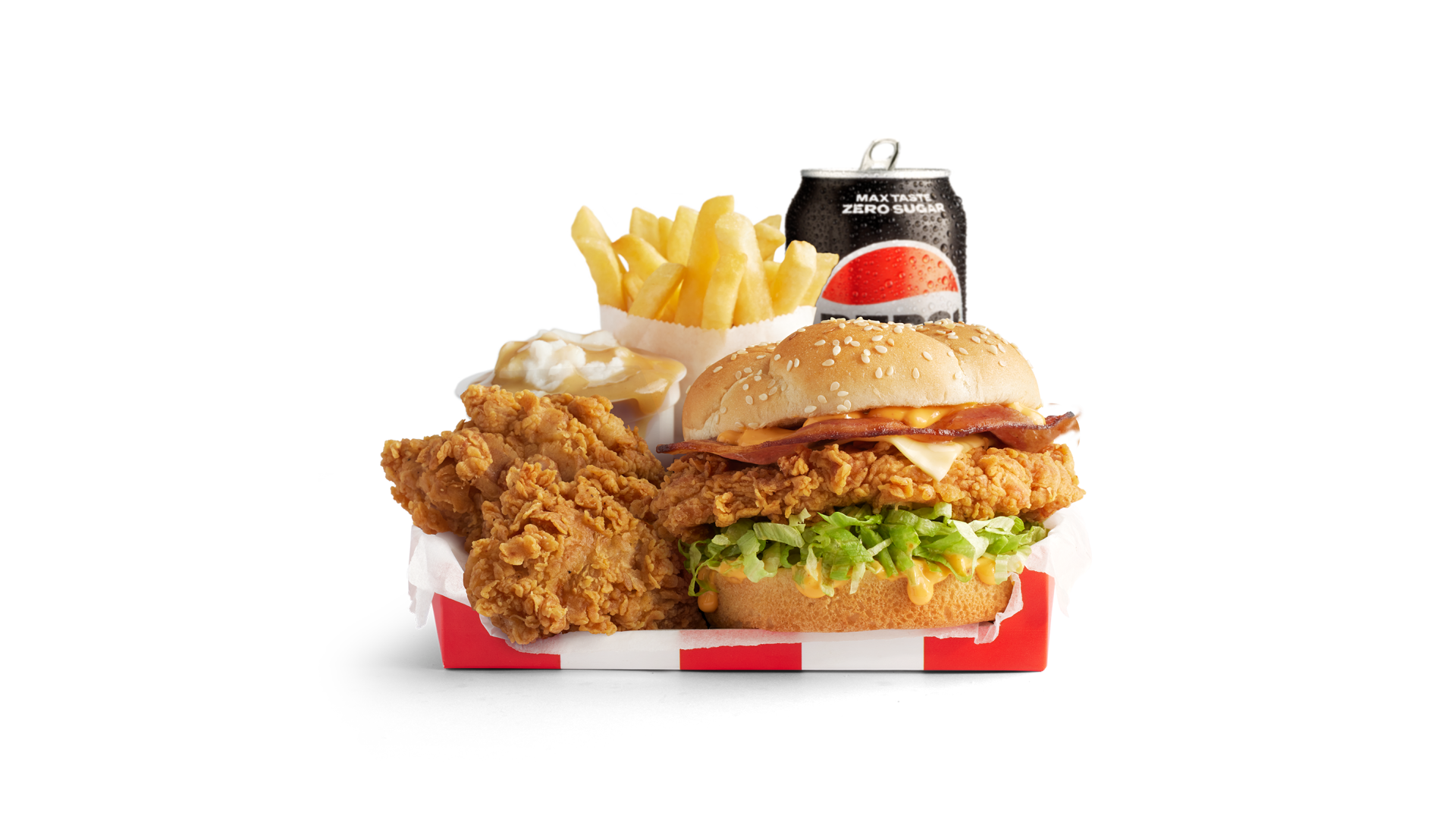 Zinger Bacon and Cheese Burger Box Hot and Crispy