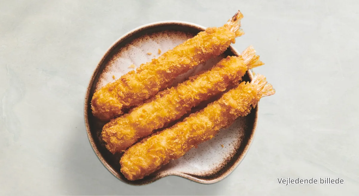 1s. Hjemmelavede tempura rejer 5 stk.
