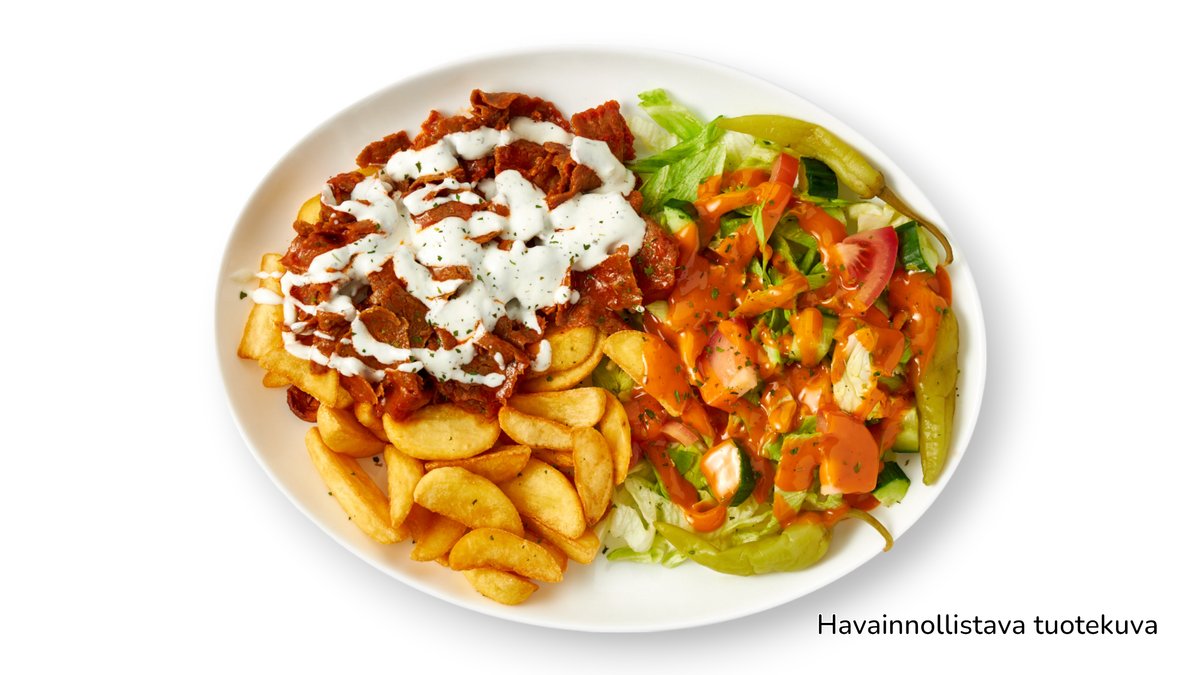Vöner lohkoperunoilla