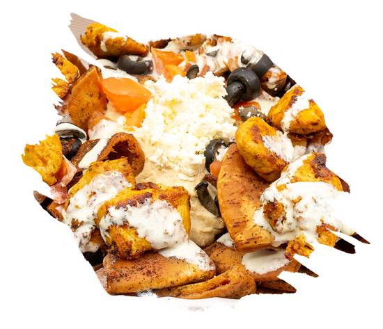 Chicken Kebob Strip Nachos