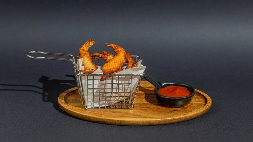 Shrimps in a pan