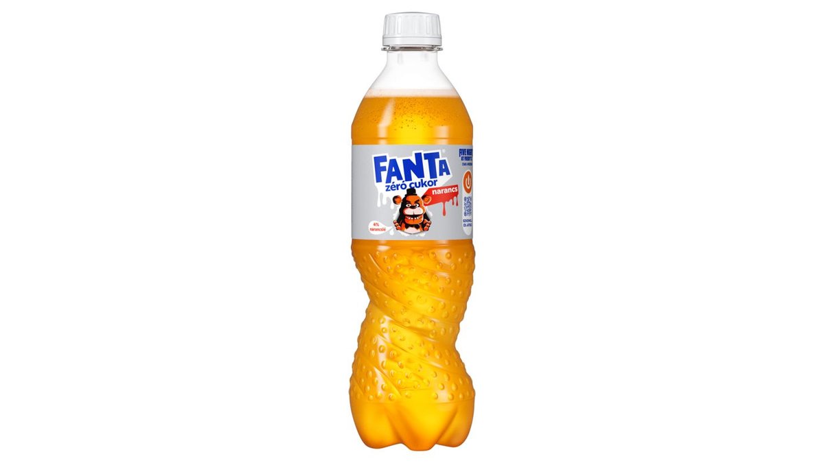 Fanta zéró cukor energiamentes narancsízű szénsavas üdítőital édesítőszerekkel 500 ml