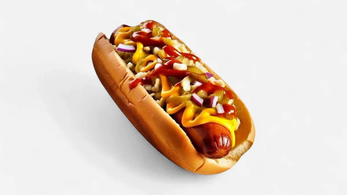 Cheddar hot dog