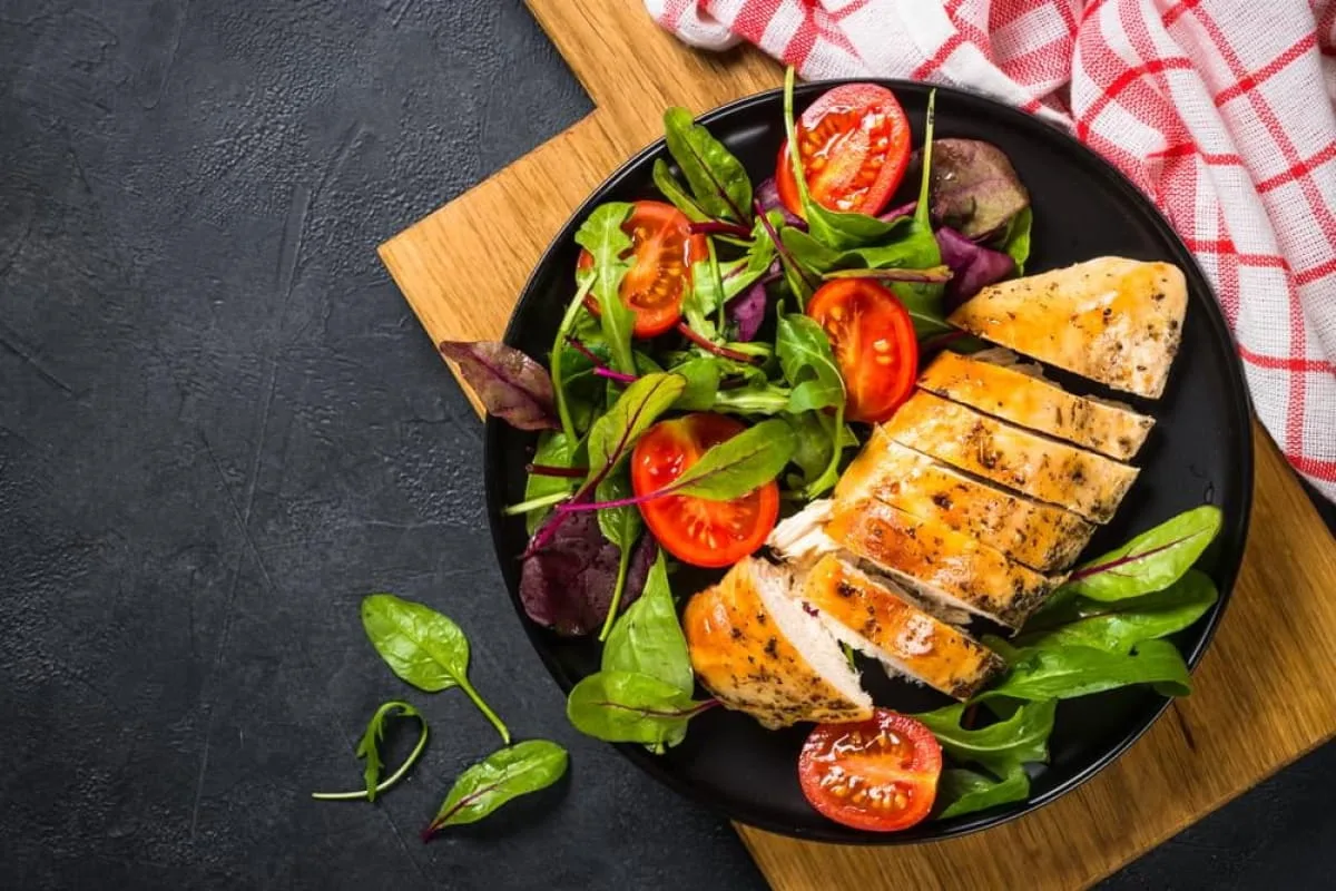 chicken steak and vegetables