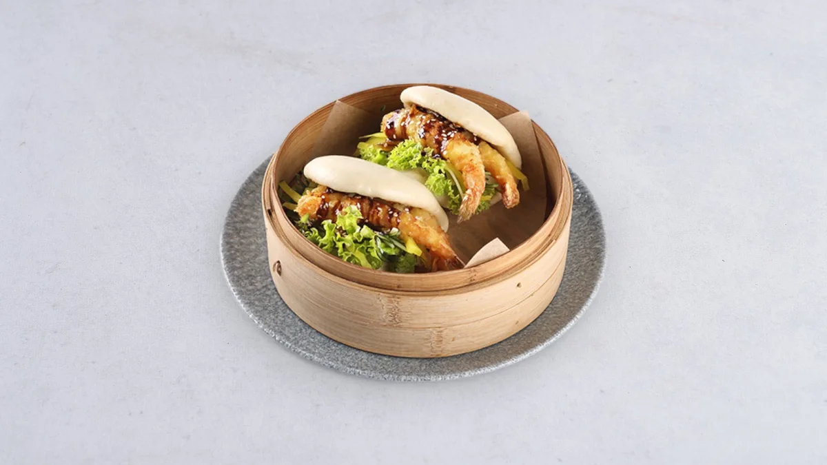 Sandwich gua bao z krewetkami w tempurze 2 szt.