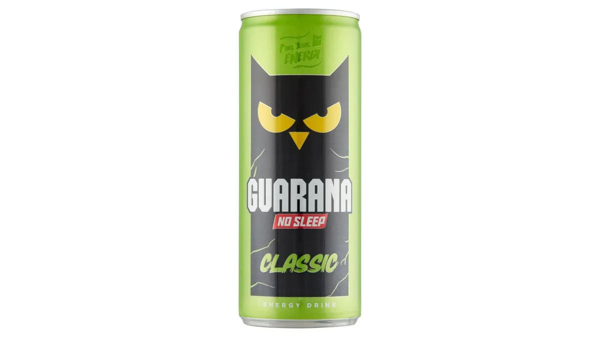 Guarana No Sleep Classic tuttifrutti ízű, szénsavas, alkoholmentes energiaital 250 ml