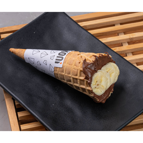 Koni de Banana com Nutella