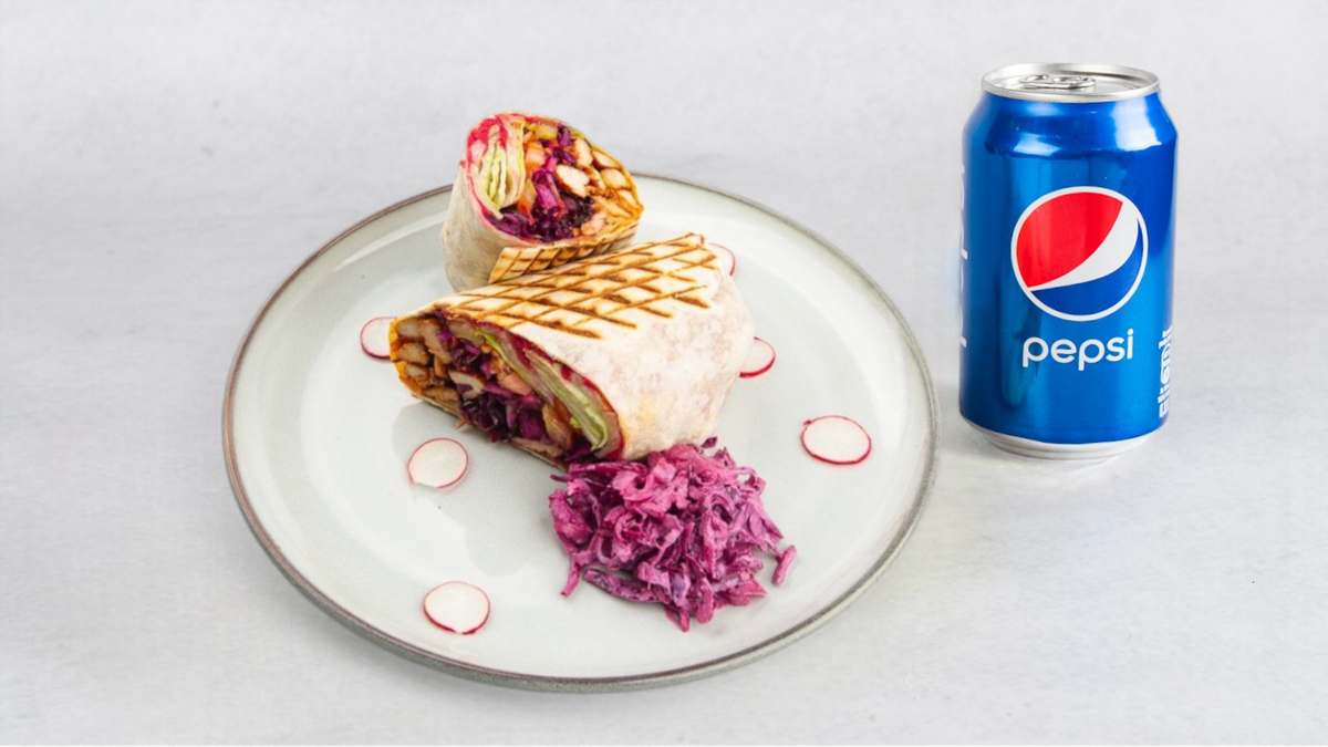 Piščančji wrap in pijača