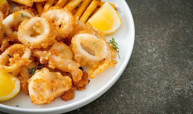 Fried Calamari with French Fries
