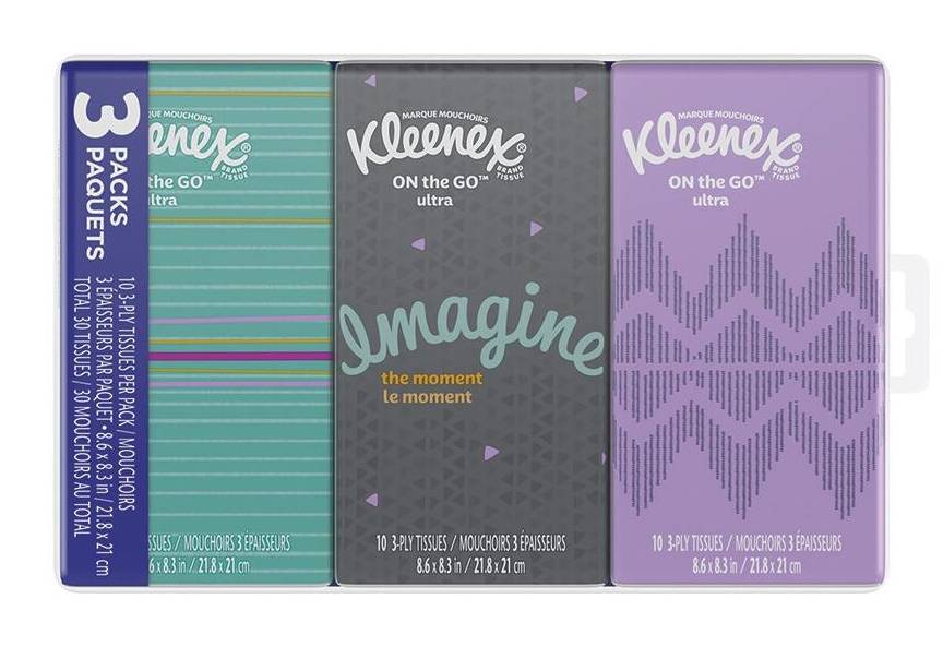 Kleenex Facial Pocket Tissues, 3PK
