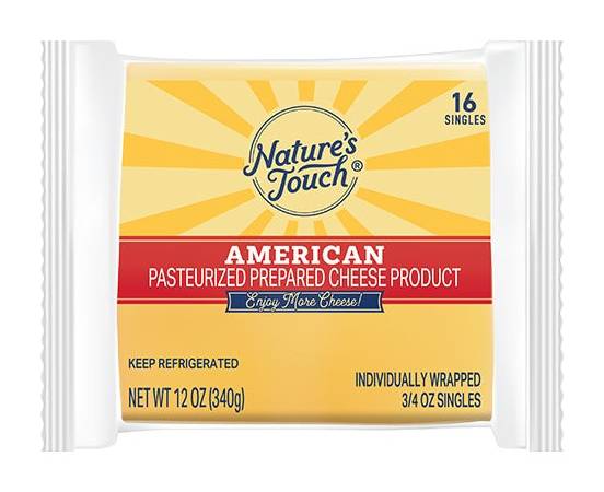 Nature's Touch Sliced Cheese American, 12OZ