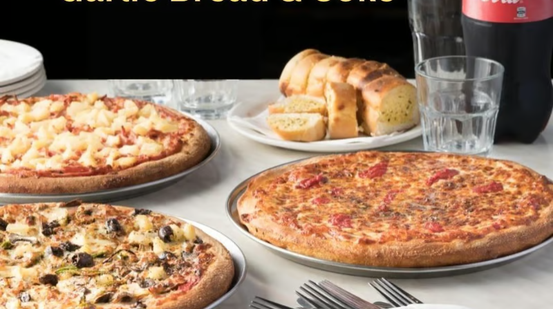 $62 3 Large + Garlic Bread and Coke* !