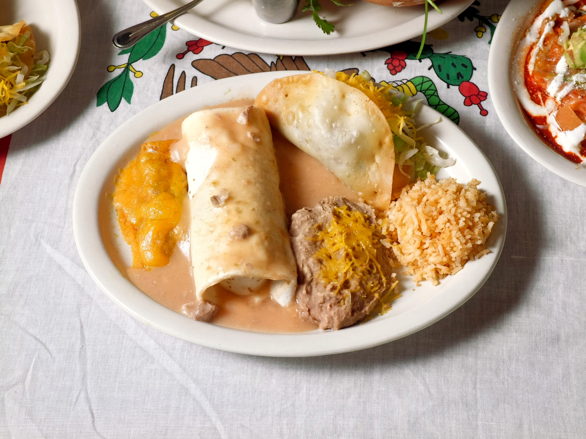 5. 1 Pork Burrito, 1 Beef Enchilada, Beef Taco (Flour Shell)