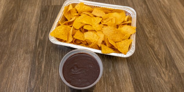 Chips and Black Bean Dip Tray