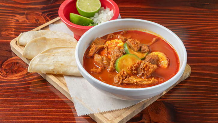 Pancita de Res / Beef Tripe in Guajillo Broth