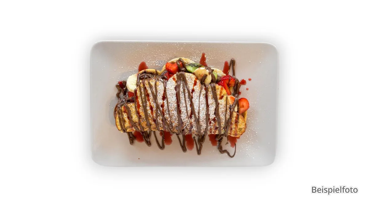 Waffel mit Nutella und Mandeln