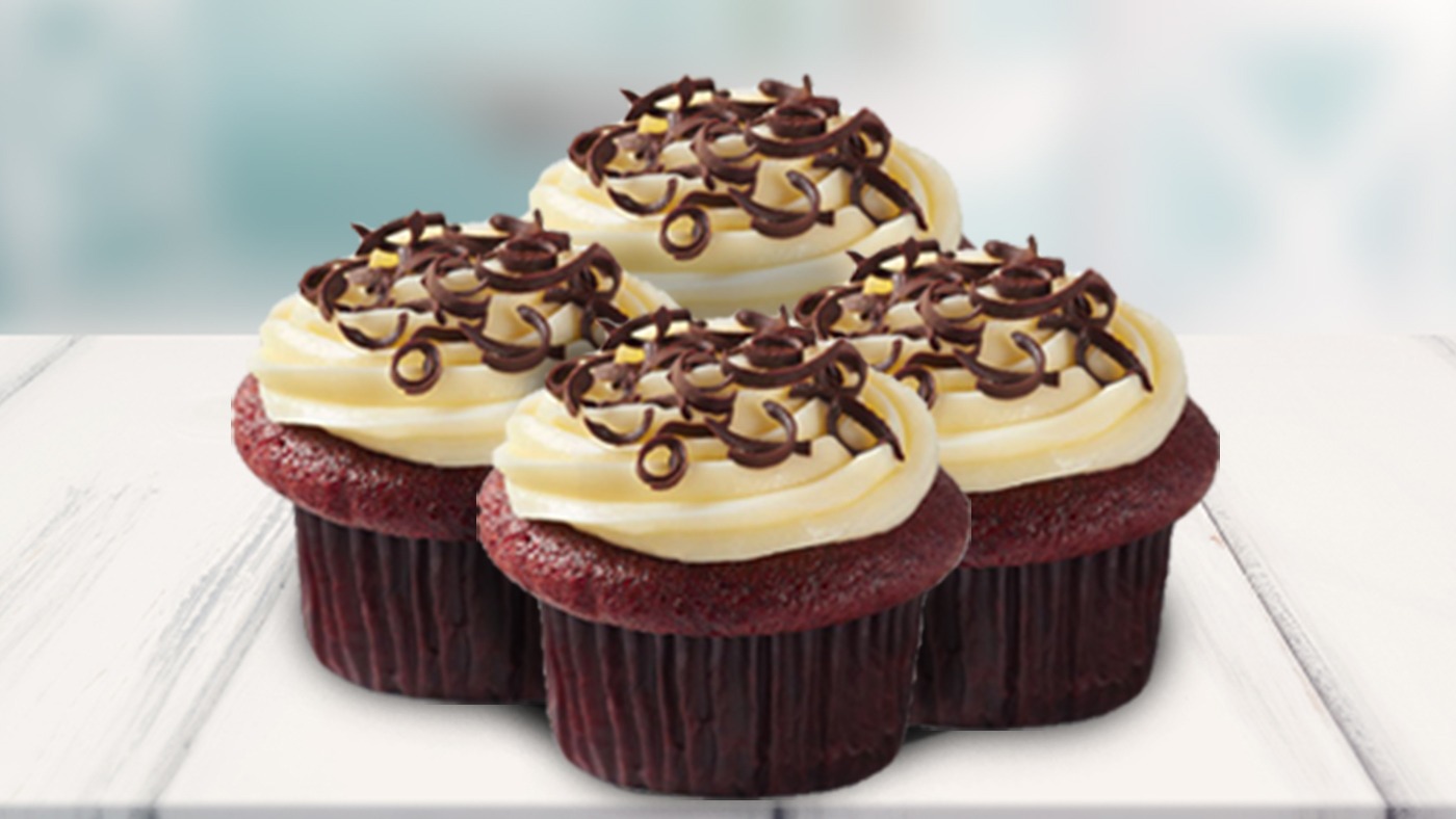 4 Cupcakes velours rouge / 4 Red Velvet cupcakes