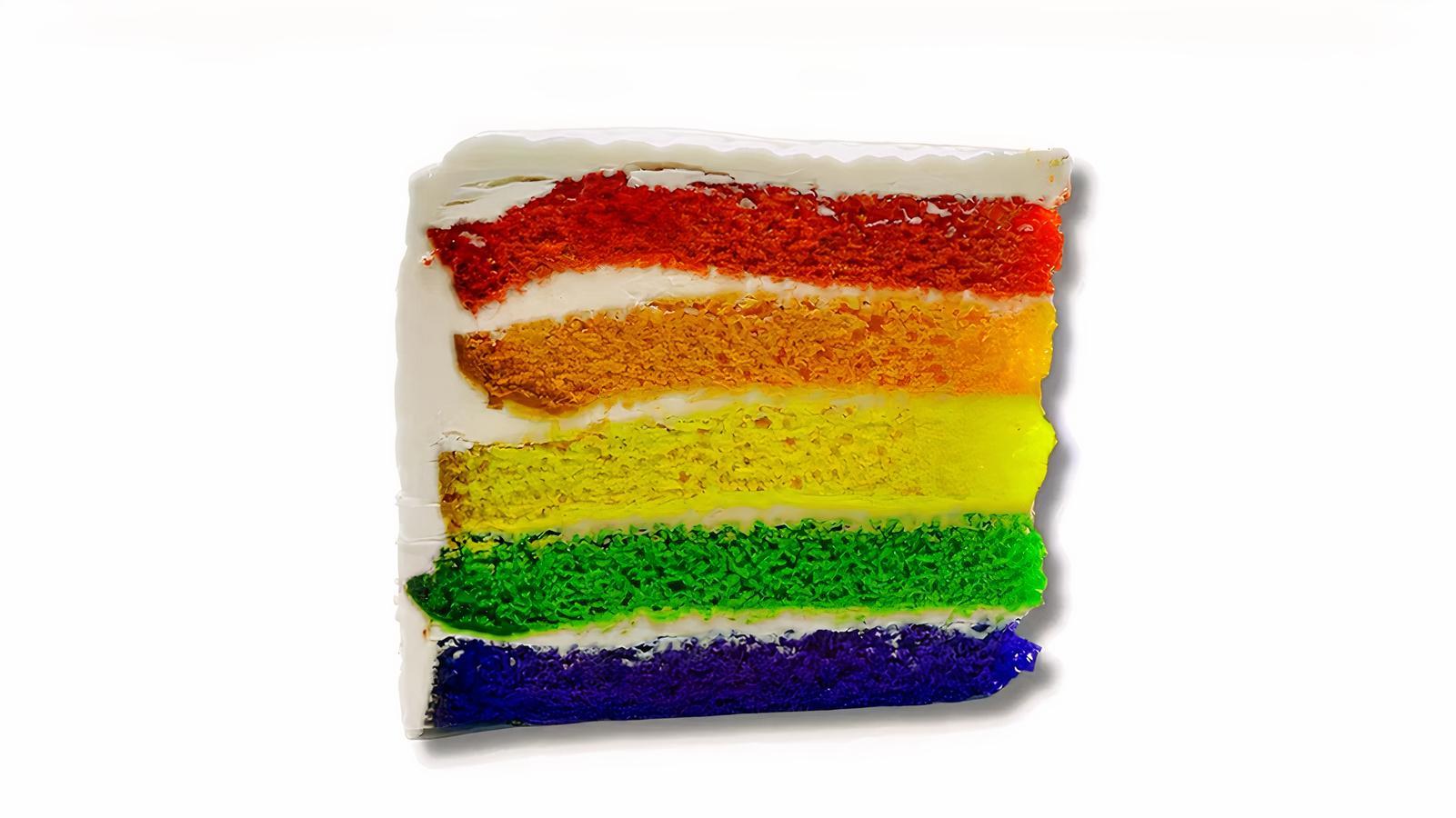 Tranche de gâteau arc-en-ciel / Rainbow cake slice