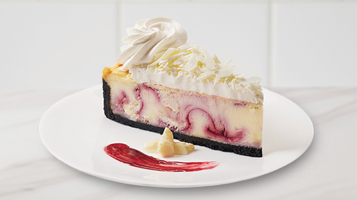 Tranche de Gâteau au Fromage Framboises Chocolat Blanc / White Chocolate Raspberry Cheesecake Slice