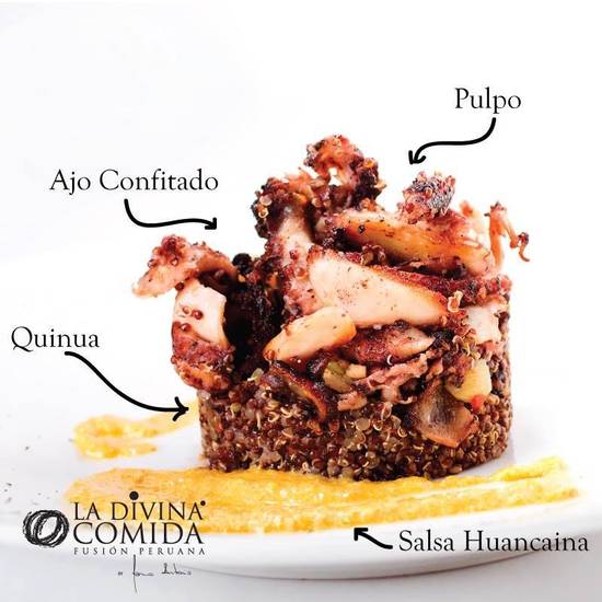 Chicharrón de Pulpito en Ajo Confitado