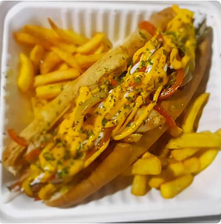 Hot Dog Jumbo con Fajitas de Pollo