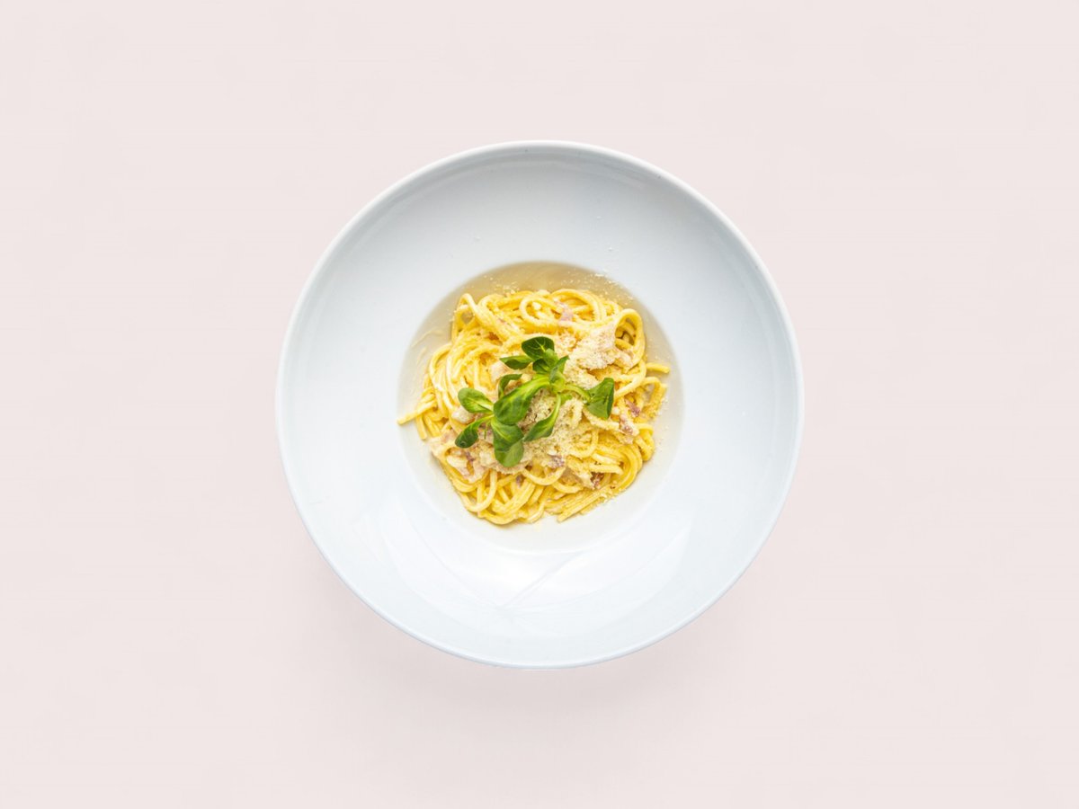 Spaghetti Carbonara and Water