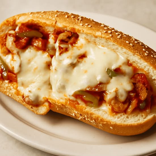 Sausage, Pepper and Onion Sandwich