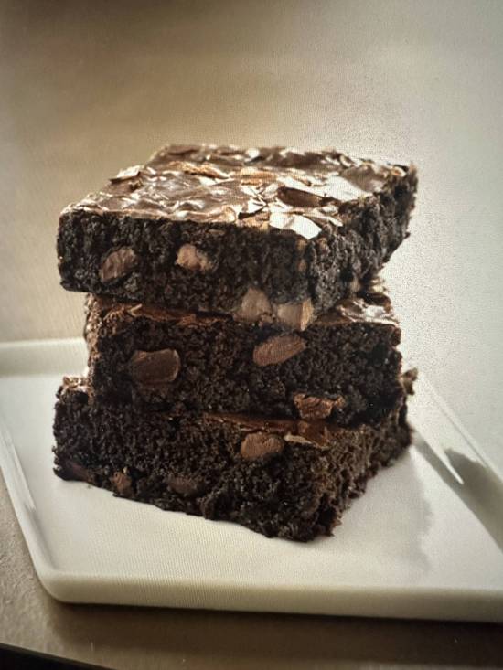 Triple chocolate brownie