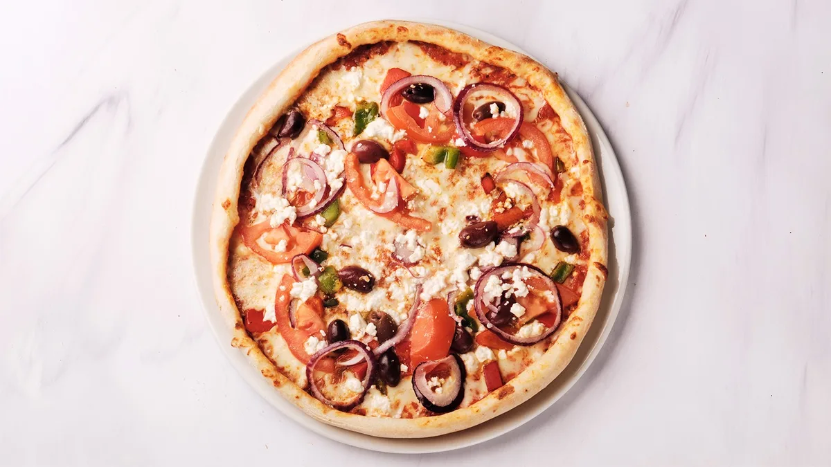 Fläskfilé- and fetaostpizza