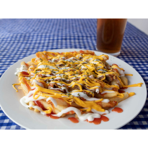 Papas con Carne Mechada + Te Frio