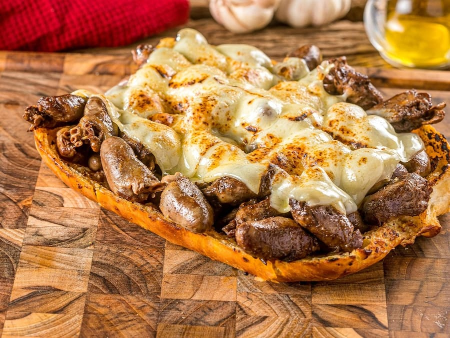 Coração de Frango ao Pão de Alho
