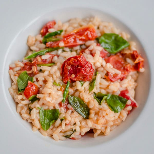 Risoto de Tomate Seco com Rúcula