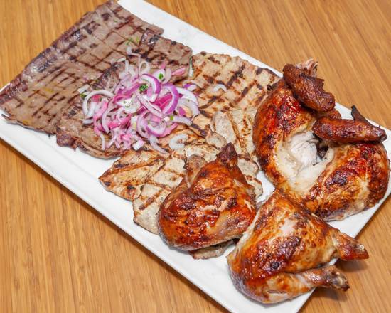 Whole Chicken, Grilled Steak (1 lb), and Grilled Pork (1 lb)
