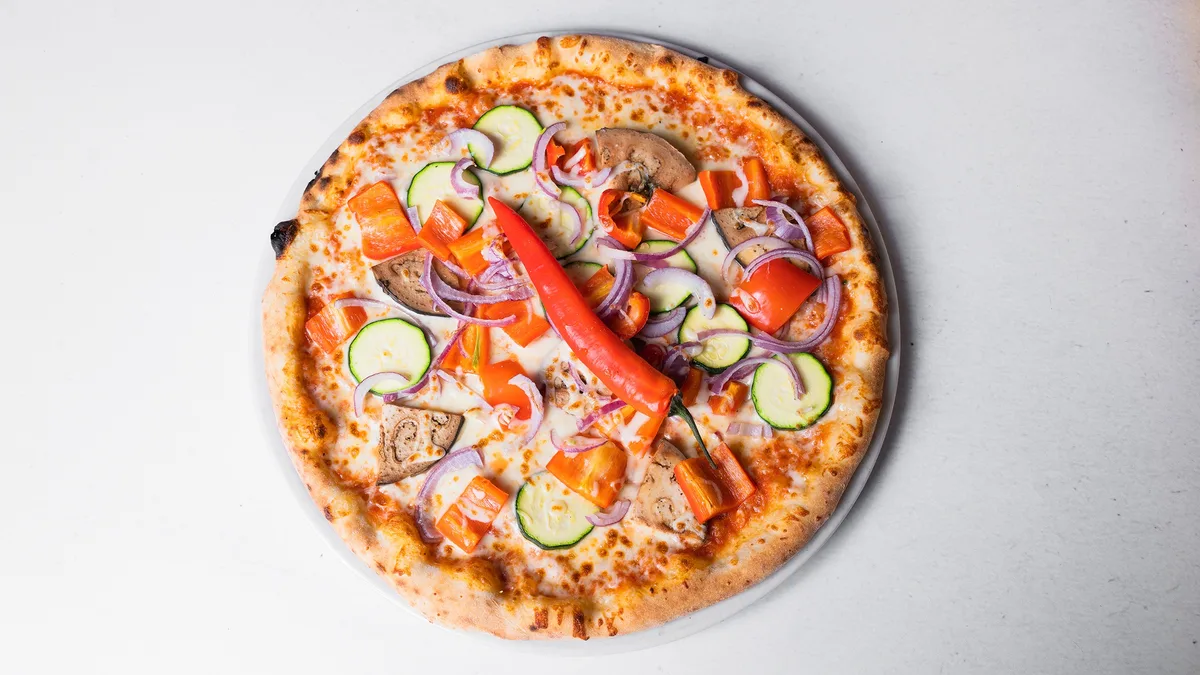 Vegetariana con melanze e zuccine