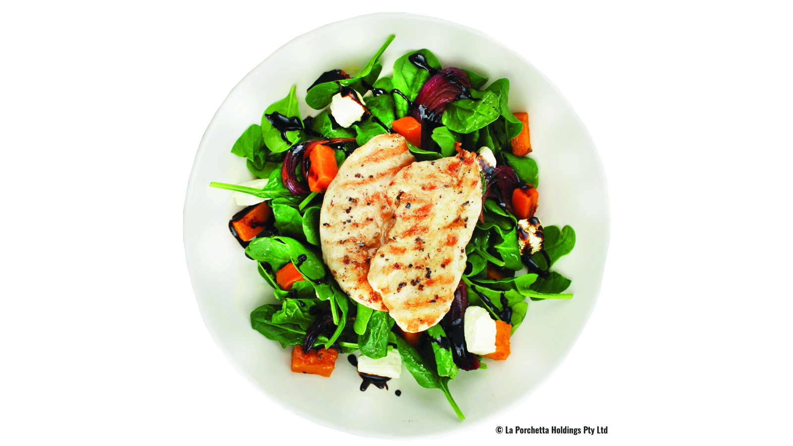 Roasted Pumpkin Salad with Chicken
