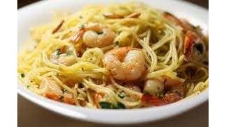 Spaghetti aglia olio cu creveți